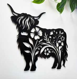 Floral Highland Cow