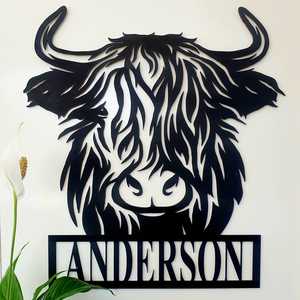 Personalised Highland Cow Wall Art