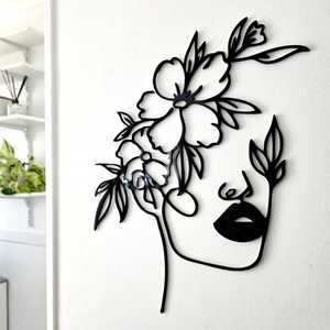 Floral Woman Silhouette Wall Art