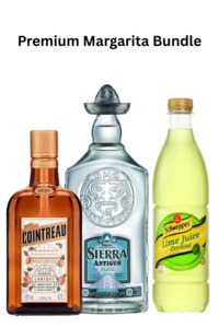 Premium Margarita Bundle (Sierra Antiguo Plata 700ml, Cointreau 700ml, Schweppes Lime)
