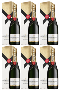 Champagne: Moet Chandon Brut 750ml GB 6PK -- Full Case Deal