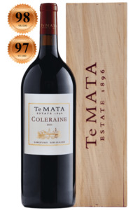 Merlot: Te Mata Coleraine 2022 1.5L - Magnum in Wooden Box