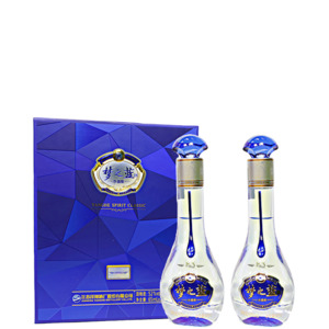 Spirits Miniatures: Yanghe Dream Blue M3 65ml Twin Pack Gift Pack - 1 Set 洋河  梦之蓝 水晶版 迷你装