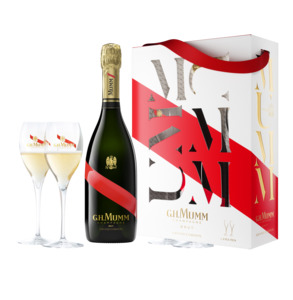Gifts Accessories: G.H Mumm Grand Cordon Champagne 750ml & 2 Flutes Gift Pack