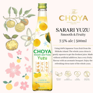 Choya: Choya  Sarari Yuzu 7.5% 500ml
