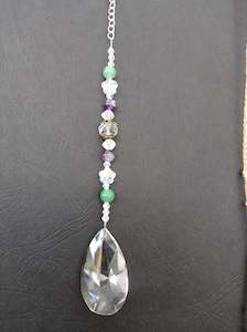 Prism Sun Catchers: Sun Catcher- Amethyst & Aventurine Tear Drop