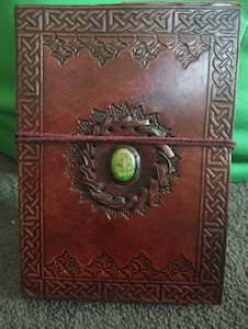 Journals Books: Leather Journal- Reconstituted Turquoise Gem
