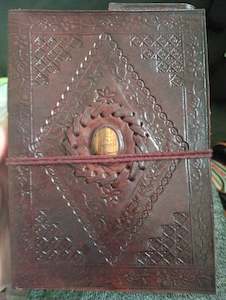 Journals Books: Leather Journal- Tigers Eye Gem