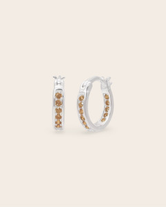 Products: Starkeeper dainty Lupin stone Hoops - Champagne