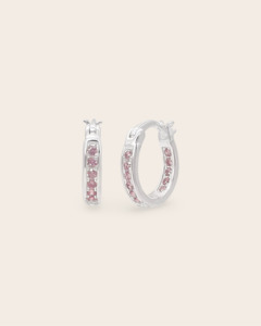 Starkeeper dainty Lupin stone Hoops - Pink