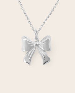 Valentines Day Edit: Heritage Bella Bow Necklace - Silver