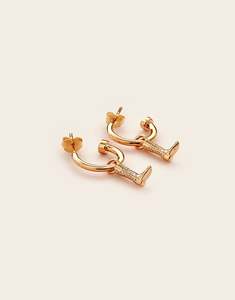 Trailblazer Dainty Boot Hoops Gold Plated