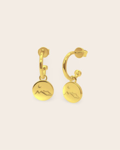 Starkeeper Moon Mountains Hoops Gold Plated