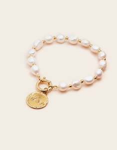 High Country Pearl Bracelet W&P Charm Gold Plated
