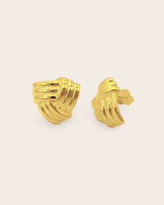 End Of Year Clear Out Sale: Starkeeper Wool Crest Studs Gold Plated