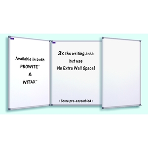Porcelain Folding Whiteboard - 2 x Double Sided Wings - Whiteboards NZ