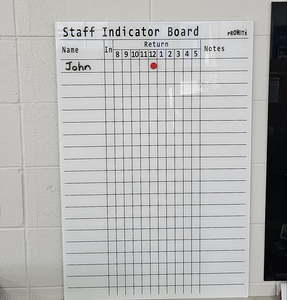 Glass Whiteboard - Staff Indicator Board (Clearance) - Whiteboards NZ