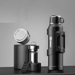 Travel Bottles: 1.5L Travel Insulated Water Bottle Stainless Steel Travel Jug with Handle Strap