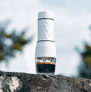 Outdoor Coffee: 120ML Portable Coffee Maker, Espresso Maker - White