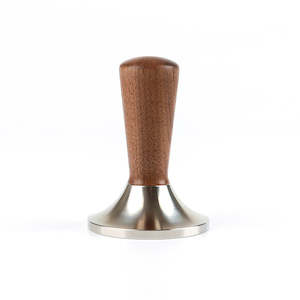 53MM Coffee Tamper Ripple Base with Walnut Wooden Handle