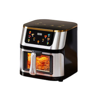 Kitchen Fryers: 10L Air Fryer with Window Black 1400W