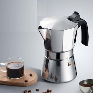 Coffee Equipment: Octagonal Stainless Steel Moka Pot 150ML