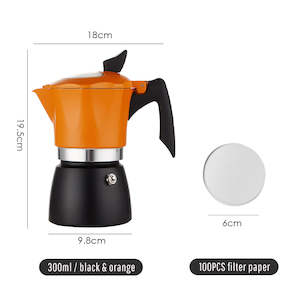 Shopping Ideas: 300ML Moka Pot with Transparent Lid – BLACK & ORANGE