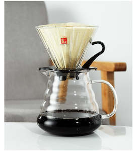 V60 Pour Over Coffee Maker Bundle V01: 300ML Glass Server, V01 Glass Coffee Maker