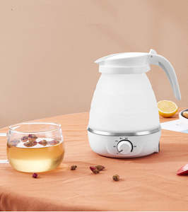 Foldable Hot Water Kettle Temperature Control 600ml White