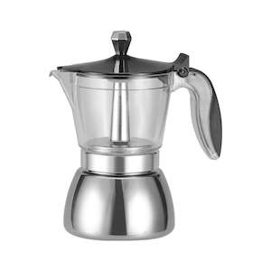 Moka Pots: 280ML Stainless Steel Moka Pot with Transparent Container