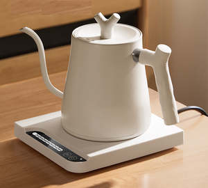 Electric Gooseneck Kettle with Temperature Control White 1L 1000W