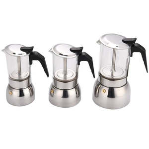 Glass Top Moka Pot with Stainless Steel Base 300ML