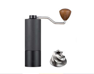5-Tooth Steel Burr Aluminium Manual Coffee Grinder – Black