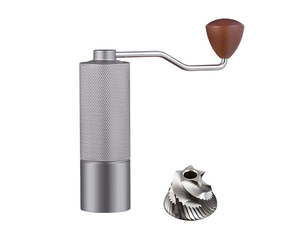 5-Tooth Steel Burr Aluminium Manual Coffee Grinder – Silver