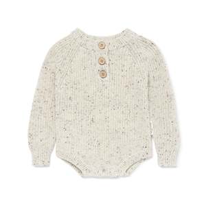 Knit Romper | Natural Fleck