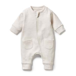 Organic Cotton Quilted Growsuit | Oatmeal