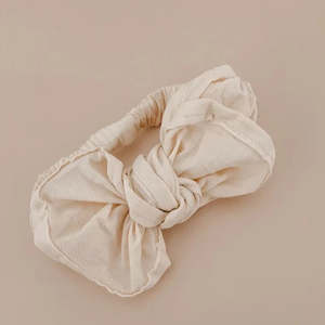 Headwear Accessories: Topknot | Embroidery Fabric | Peach