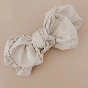 Headwear Accessories: Topknot | Embroidery Fabric | Beige