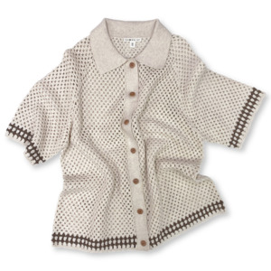 Ladies Hand Crochet Shirt | Coconut (Final Size XL - one left)