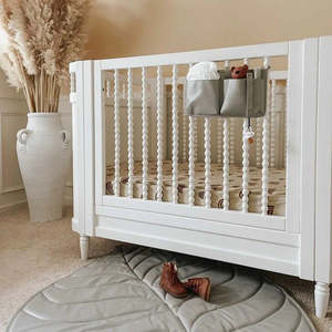 Vegan Leather Cot Organiser | Grey