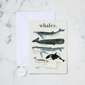 Watercolour Whales | Greeting Card