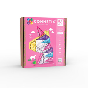 Connetix: Connetix Glitter Unicorn Pack | 56pc Magnetic Tile Set | White Fox & Co NZ
