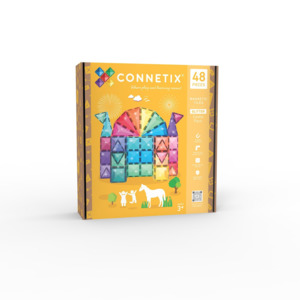 Connetix: Connetix Glitter Castle Pack | 48pc Magnetic Tile Set | White Fox & Co NZ