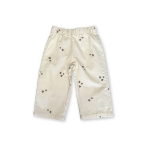 Grown Organic Denim Wild Flower Embroidery Pant | Milk
