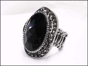 Rings: Black Crystal Stretch Ring