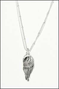 Necklaces & Pendants: Whitehot Wing/Silver Necklace