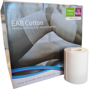 Eabs Elastic Adhesive Bandage: EAB STRETCH TAPE 100% COTTON - ELASTIC ADHESIVE BANDAGE 4.5M