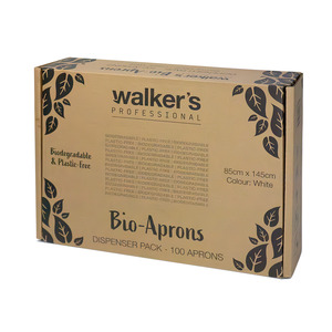 Gloves Ppe: WALKER'S PLASTIC-FREE BIO-APRONS WHITE (BOX 100) DISPENSER PACK