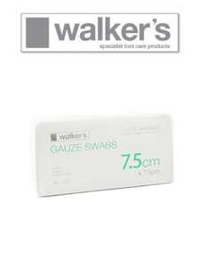 Dressings Gauzes: WALKER 8 PLY GAUZE SWABS 7.5 X 7.5CM PACK 200
