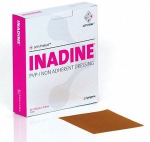Advanced Woundcare: INADINE PVP-I NON-ADHERENT DRESSING 5 X 5CM - SOLD INDIVIDUALLY
